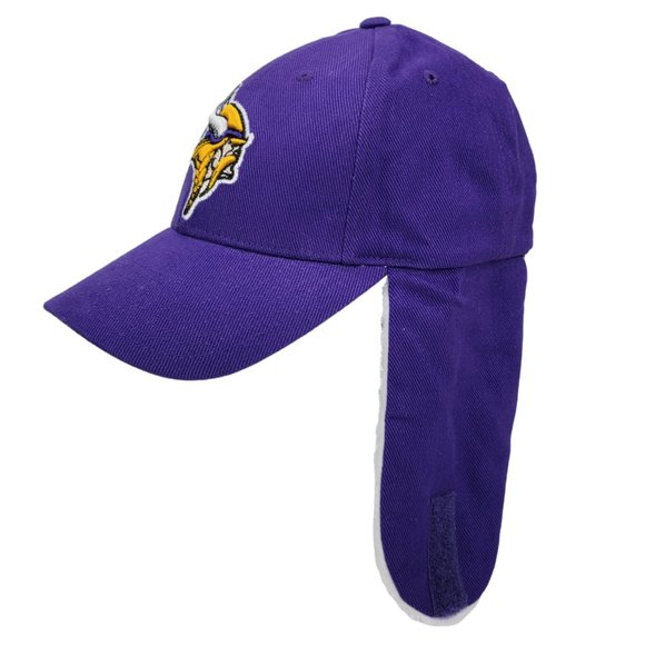Minnesota Vikings Hat Winter Ear Flap Cap Purple NFL Football Outdoor Adjustable - Picture 4 of 6